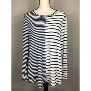 Lane Bryant Women’s Blue White Striped Sweater, Sz 10/12